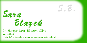 sara blazek business card